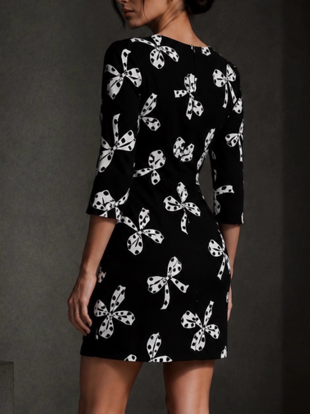Vintage BANANA REPUBLIC Noir Ribbon Print Mini Dress - Picture 7 of 10